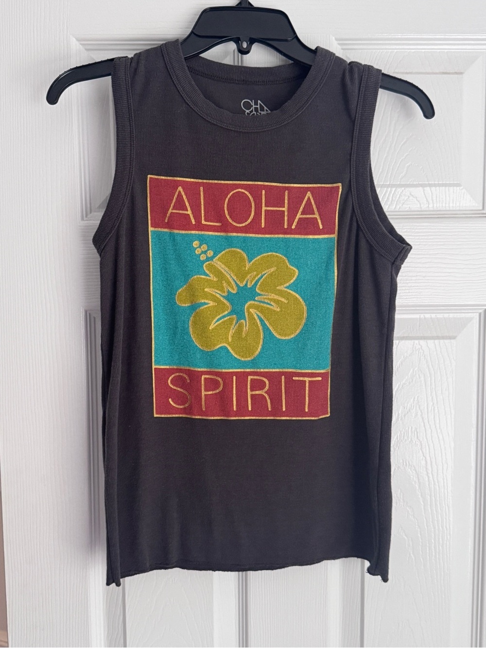 Aloha Spirit ribbed graphic tank top, Anthropologie x Chaser collaboration